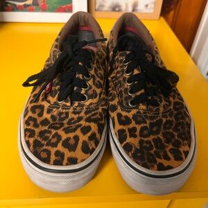 Vans Leopard Print Sneakers - Black and Brown